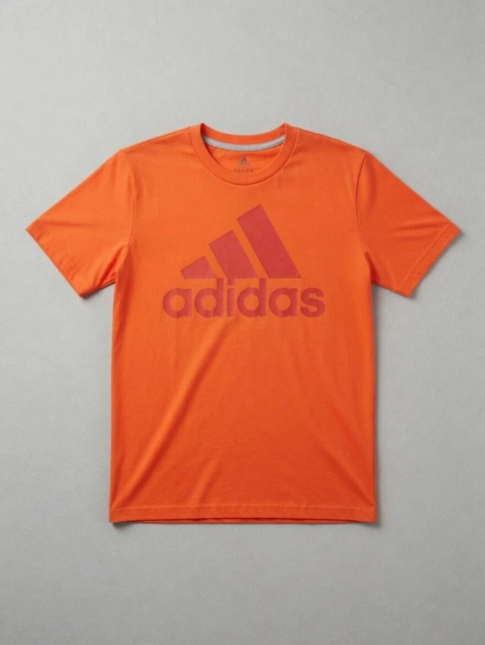 Men’s Adidas Go-To Performance Tee Orange Graphic Logo Shirt Size Medium